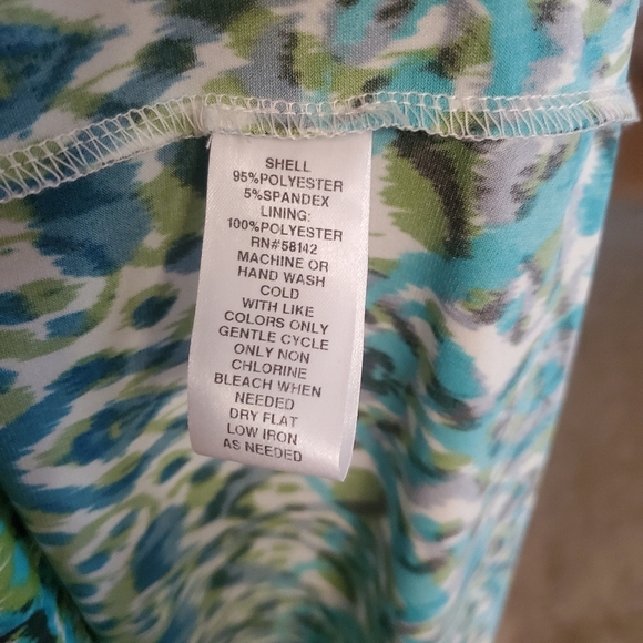 London Times Sleeveless Teal/Green/Navy Size 4 Maxi Dress - Picture 4 of 4